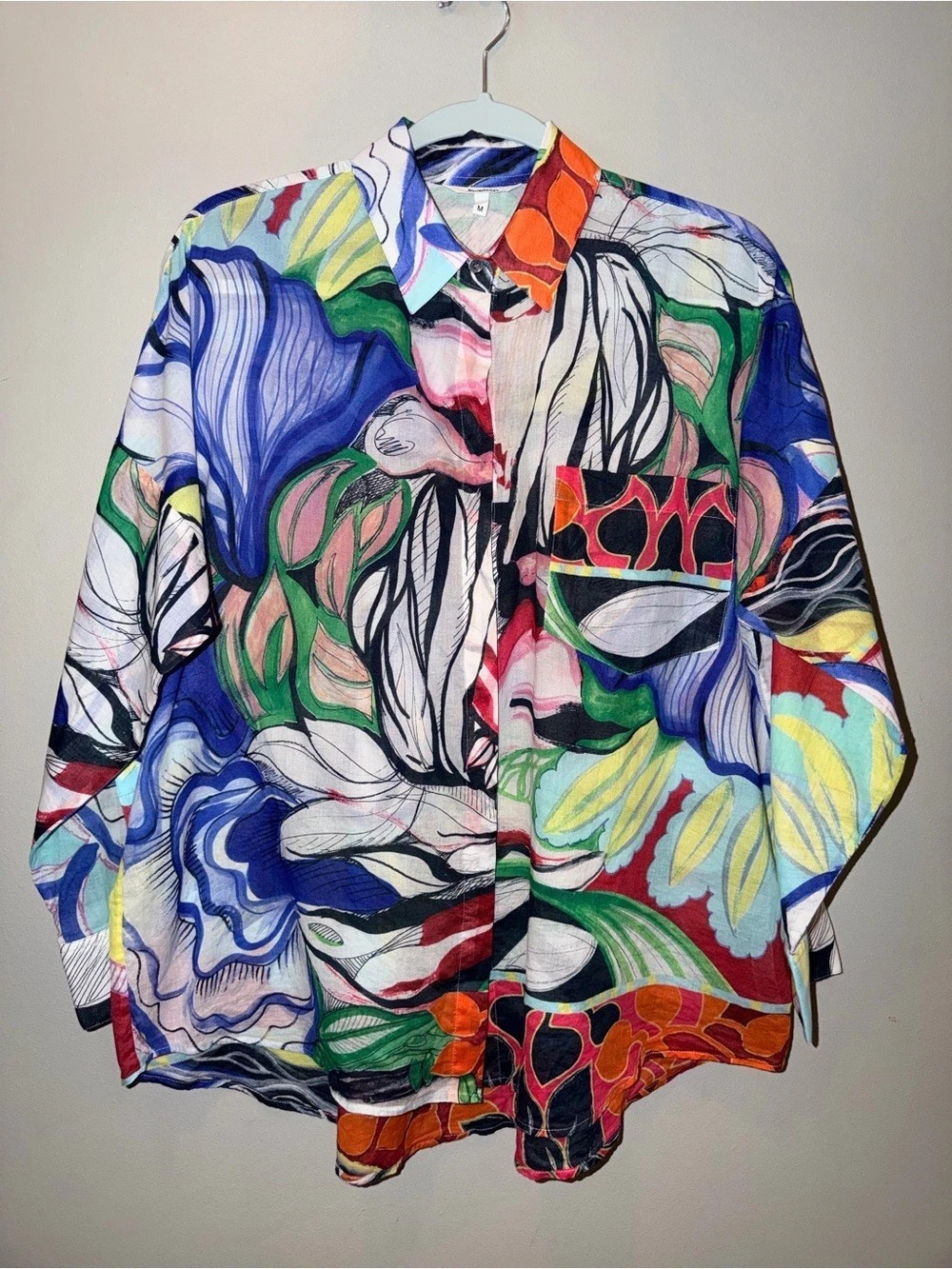 Desigual 100% cotton Multicolour Ethereal Shirt Ocaso Medium maximalist luxe